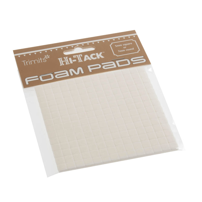 Hi Tack 3mm Foam Pads 7 x 7mm Square - White - Hobby & Crafts