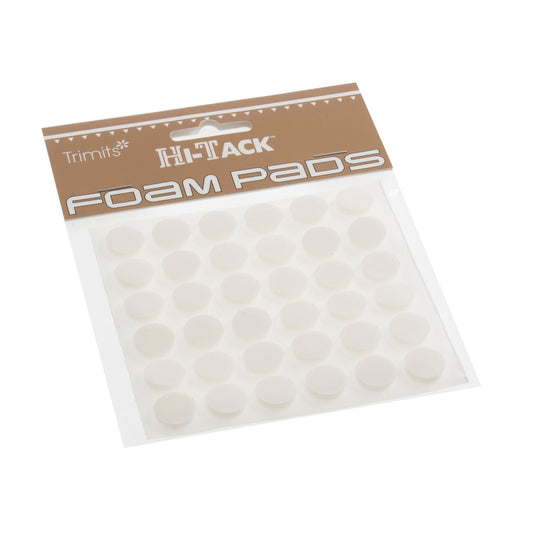 Hi Tack 4mm Foam Pads 13mm Round - White - Hobby & Crafts
