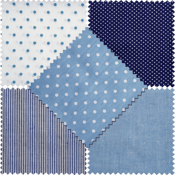 Cotton Linen Fabric Blue Fat Quarter Tartans 40% Linen Grosgrain Ribbon Pack of 5