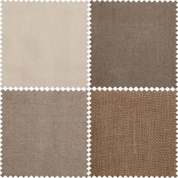 Fabric Natural Colours | Fat Quarter Tartans | Cotton Jute Viscose | Pack of 4