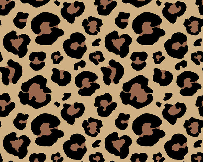 Leopard Print Brown Polycotton Children Fabric