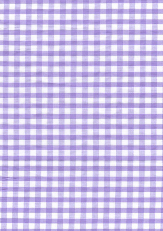 Lilac Gingham Polycotton 1/4" Checked Fabric Select Size 112cm Wide