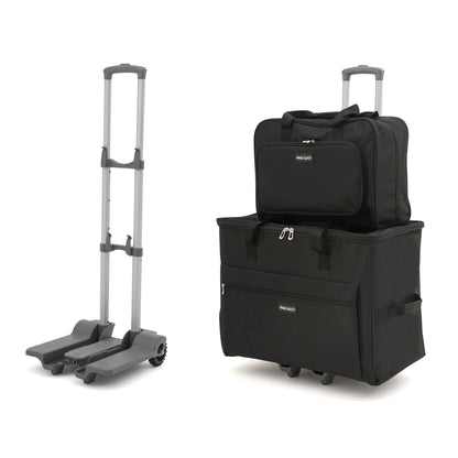 Deluxe Black Sewing Machine Bag With Collapsible Trolley - Large
