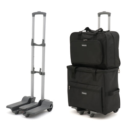Deluxe Black Sewing Machine Bag With Collapsible Trolley - Large