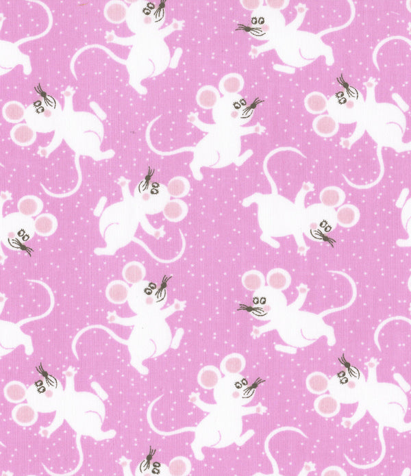 Mice Lilac Polycotton Children Fabric Choose Size