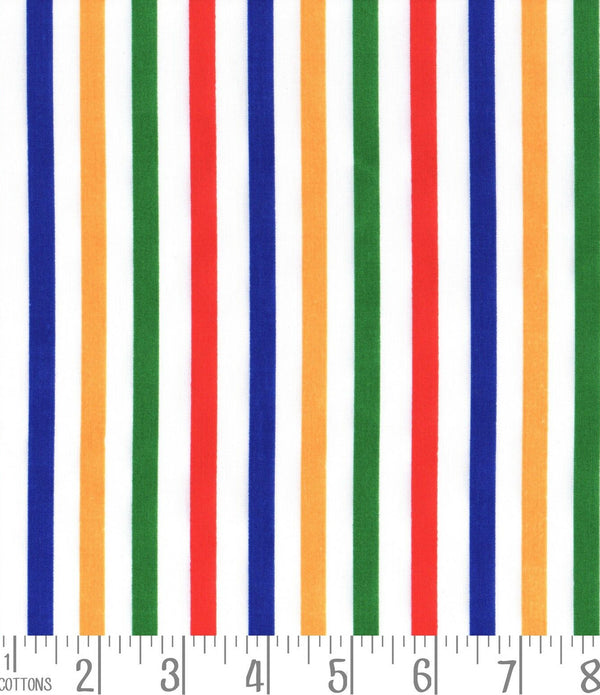 Multi Stripes Polycotton Children Fabric Choose Size