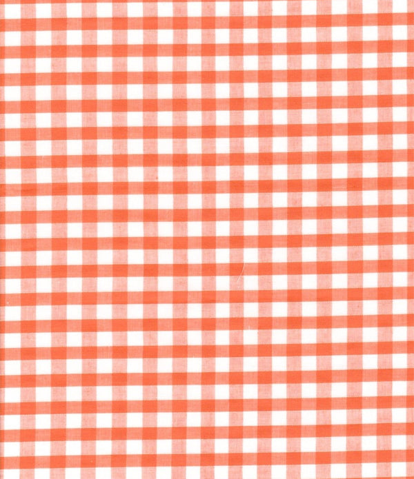 Orange Gingham Polycotton 1/4