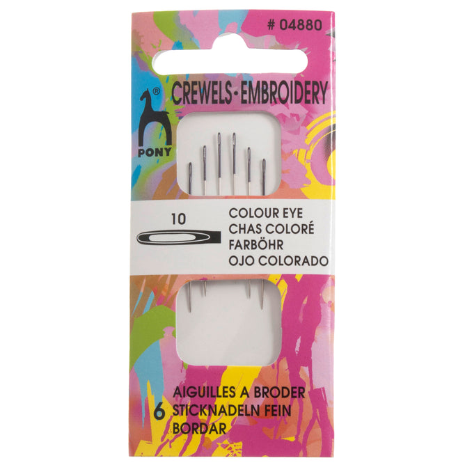 Pony Crewels Colour Coded Eye Hand Sewing Needles Embroidery Craft - Select Size