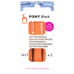 2 x Pony Black Knitters Hand Sewing Needles Bodkins With White Eye Crafts 14+17