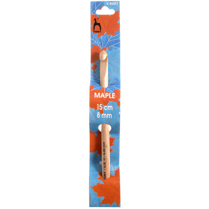Pony Maple Wood Standard Crochet Hook Polished Crafts 15cm/17cm - Select Size