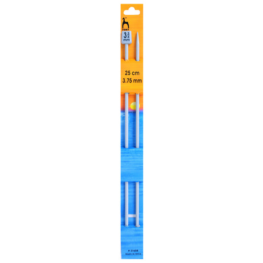 Pony Knitting Needles Single Ended Anodized Solid Aluminium Pins 25 cm X 3.75 mm - Hobby & Crafts