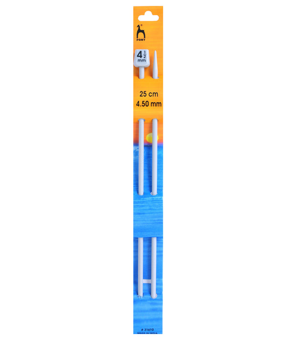 Pony Knitting Needles Single Ended Anodized Solid Aluminium Pins 25 cm X 4.50 mm - Hobby & Crafts