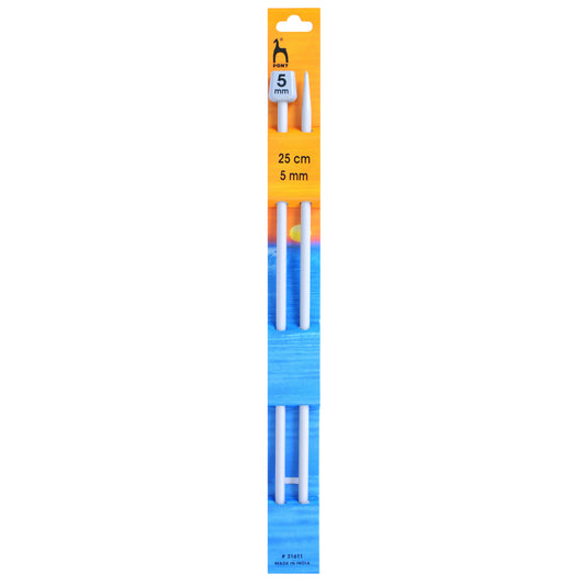 Pony Knitting Needles Single Ended Anodized Solid Aluminium Pins 25 cm X 5.00 mm - Hobby & Crafts