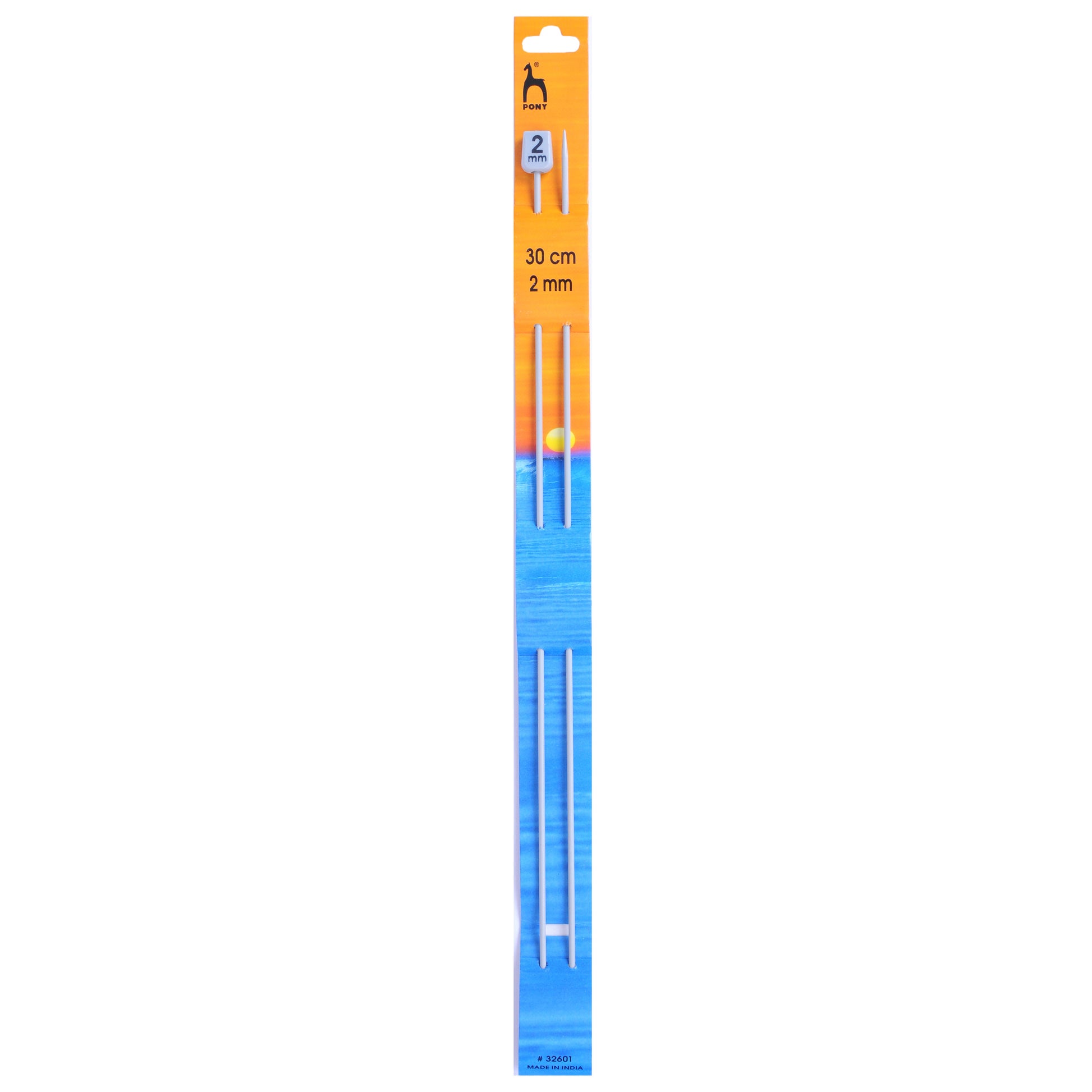 Pony Knitting Needles Single Ended Anodized Solid Aluminium Pins 30 cm x 2.00 mm - Hobby & Crafts