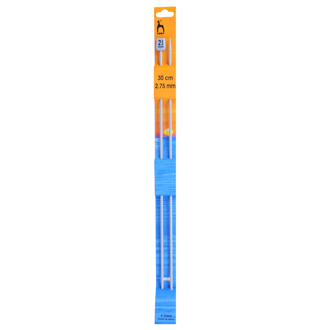 Pony Knitting Needles Single Ended Anodized Solid Aluminium Pins 30 cm x 2.75 mm - Hobby & Crafts