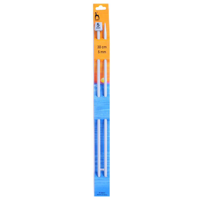 Pony Knitting Needles Single Ended Anodized Solid Aluminium Pins 30 cm x 5.00 mm - Hobby & Crafts