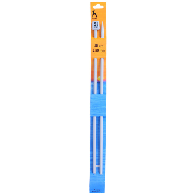 Pony Knitting Needles Single Ended Anodized Solid Aluminium Pins 30 cm x 5.50 mm - Hobby & Crafts