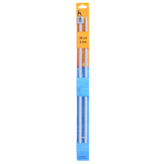 Pony Knitting Needles Single Ended ABS Plastic Pins 30 cm x 6.00 mm - Hobby & Crafts