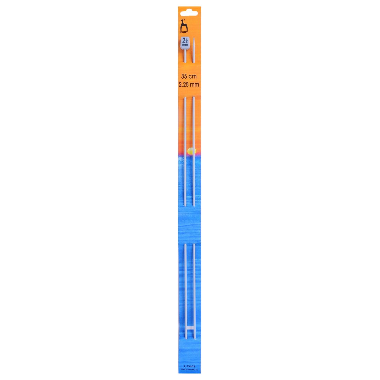 Pony Knitting Needles Single Ended Anodized Solid Aluminium Pins 35 cm x 2.25 mm - Hobby & Crafts