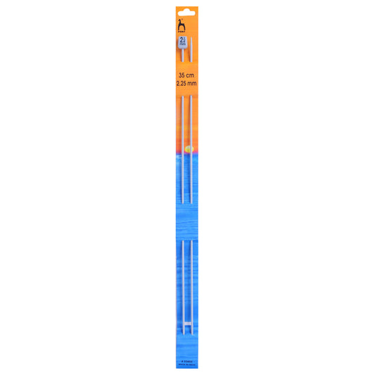 Pony Knitting Needles Single Ended Anodized Solid Aluminium Pins 35 cm x 2.25 mm - Hobby & Crafts