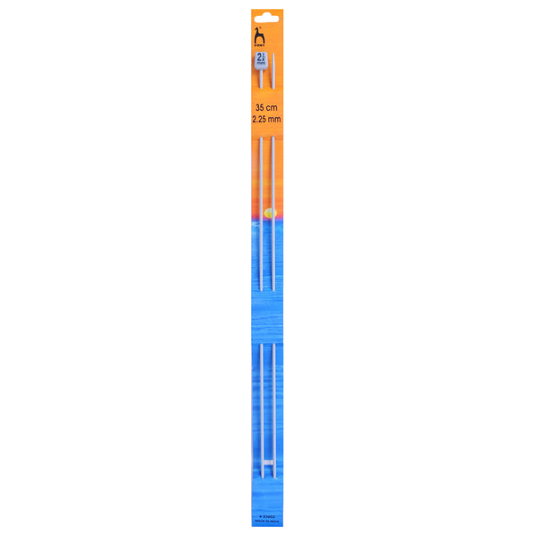 Pony Knitting Needles Single Ended Anodized Solid Aluminium Pins 35 cm x 2.25 mm - Hobby & Crafts