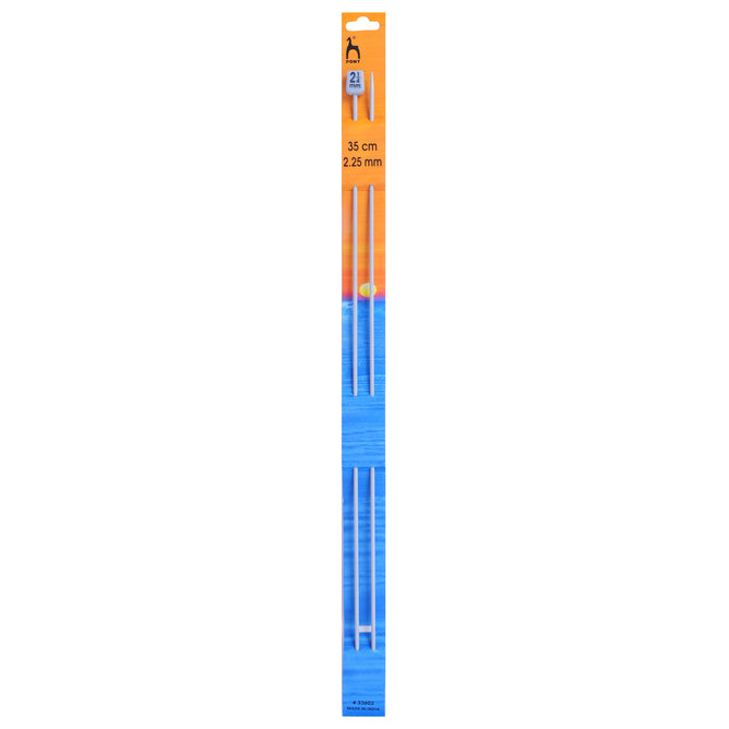 Pony Knitting Needles Single Ended Anodized Solid Aluminium Pins 35 cm x 2.25 mm - Hobby & Crafts