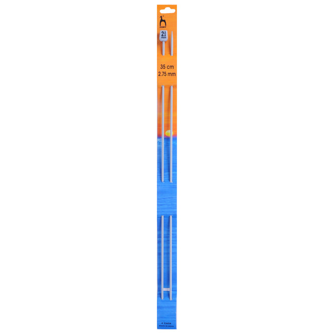 Pony Knitting Needles Single Ended Anodized Solid Aluminium Pins 35 cm x 2.75 mm - Hobby & Crafts