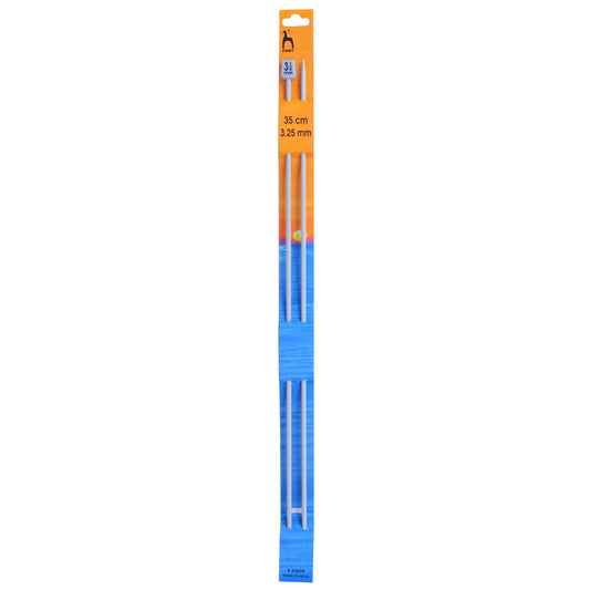 Pony Knitting Needles Single Ended Anodized Solid Aluminium Pins 35 cm x 3.25 mm - Hobby & Crafts
