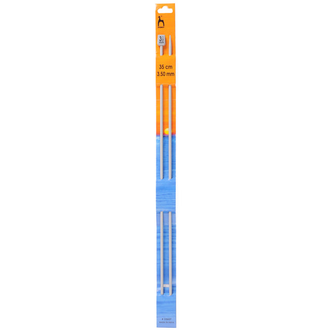 Pony Knitting Needles Single Ended Anodized Solid Aluminium Pins 35 cm x 3.50 mm - Hobby & Crafts