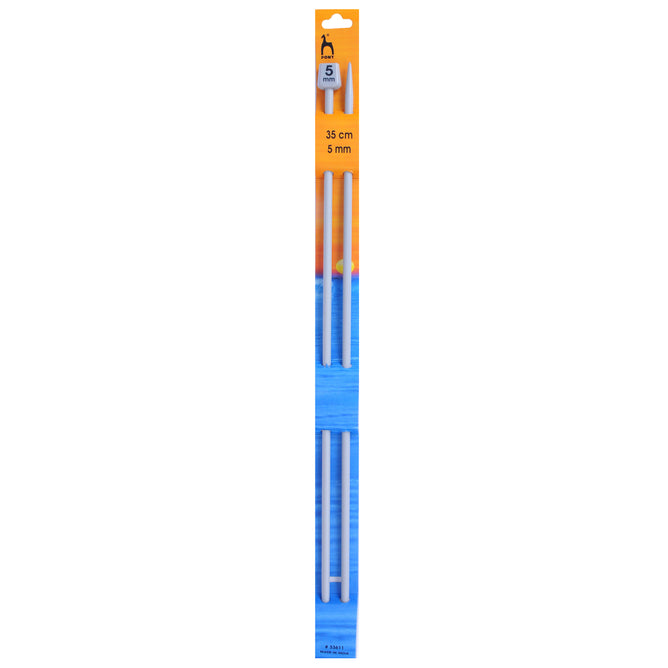 Pony Knitting Needles Single Ended Anodized Solid Aluminium Pins 35 cm x 5.00 mm - Hobby & Crafts