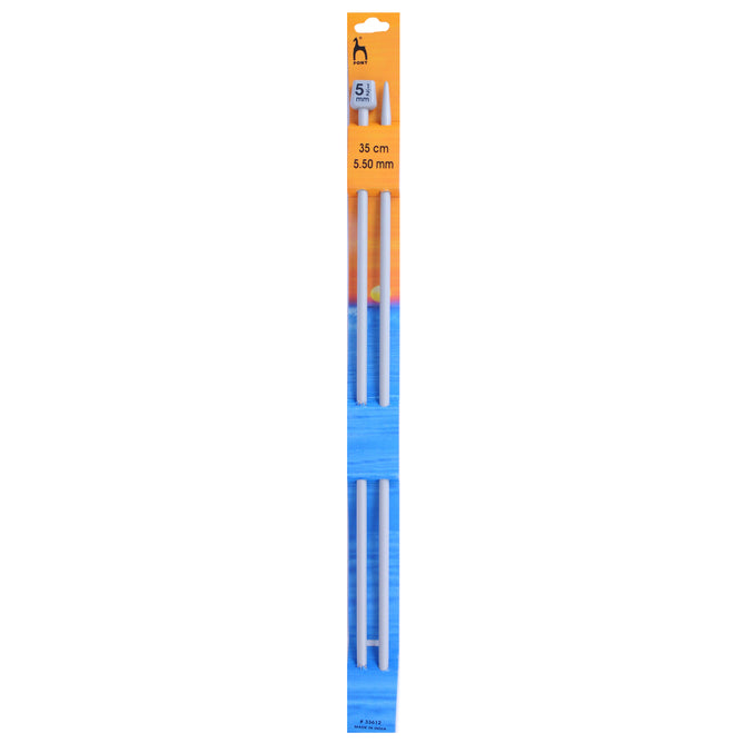 Pony Knitting Needles Single Ended Anodized Solid Aluminium Pins 35 cm x 5.50 mm - Hobby & Crafts