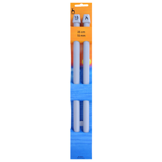 Pony Knitting Needles Single Ended ABS Plastic Pins 35 cm x 15.00 mm - Hobby & Crafts
