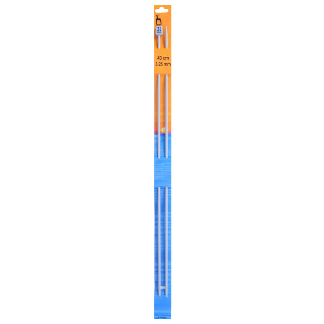 Pony Knitting Needles Single Ended Anodized Solid Aluminium Pins 40 cm x 3.25 mm - Hobby & Crafts