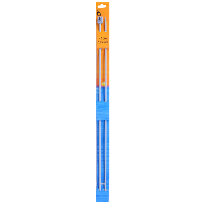 Pony Knitting Needles Single Ended Anodized Solid Aluminium Pins 40 cm x 3.75 mm - Hobby & Crafts