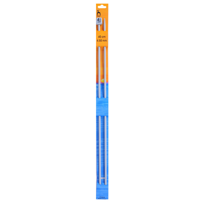 Pony Knitting Needles Single Ended Anodized Solid Aluminium Pins 40 cm x 4.50 mm - Hobby & Crafts