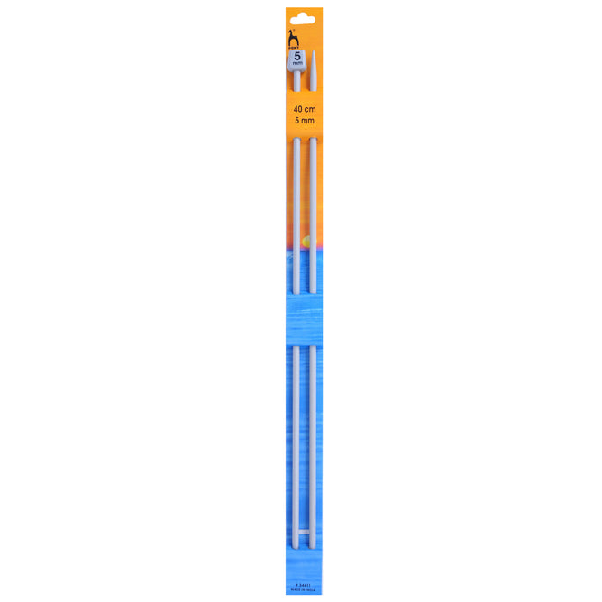 Pony Knitting Needles Single Ended Anodized Solid Aluminium Pins 40 cm x 5.00 mm - Hobby & Crafts