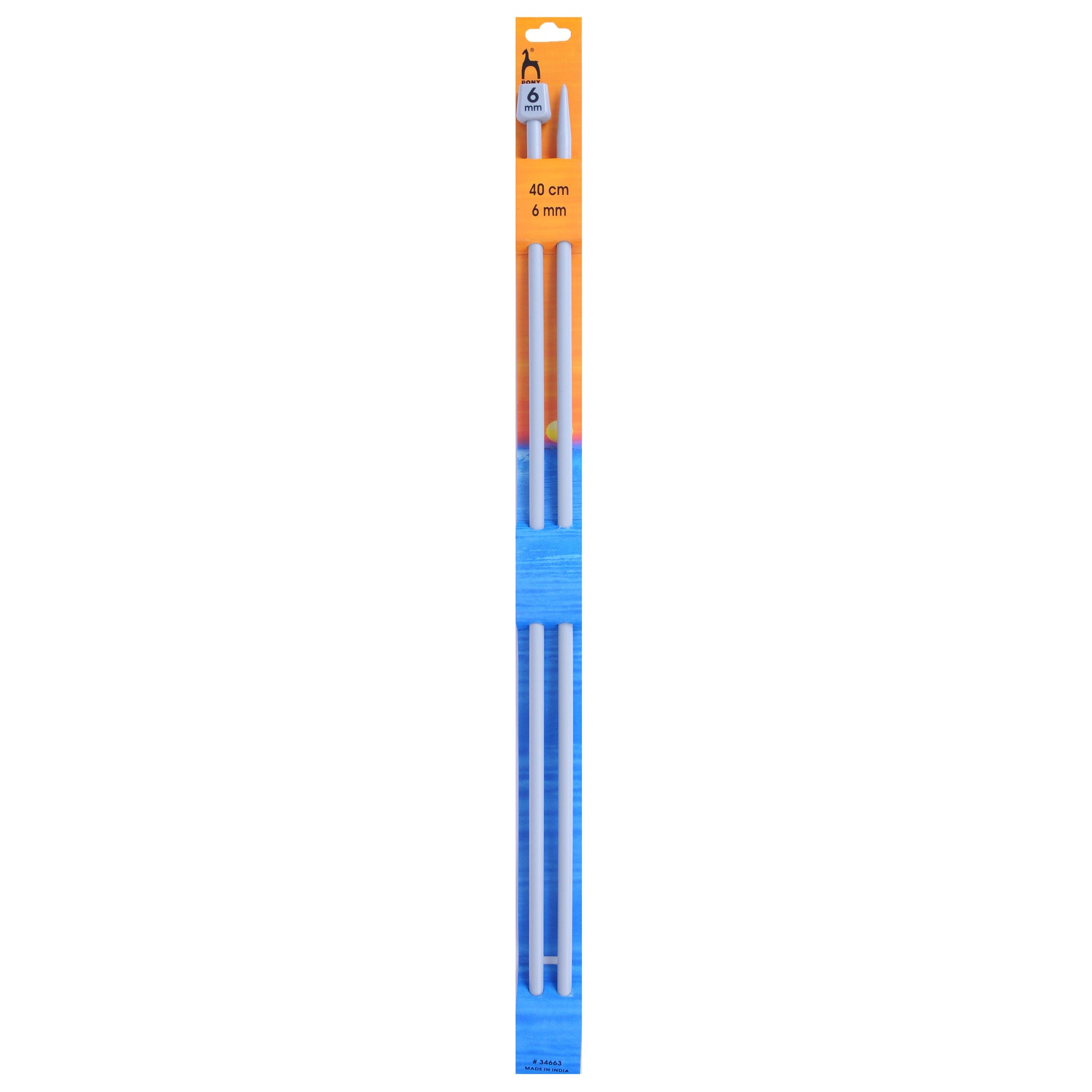 Pony Knitting Needles Single Ended ABS Plastic Pins 40 cm x 6.00 mm - Hobby & Crafts