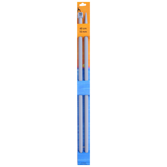 Pony Knitting Needles Single Ended ABS Plastic Pins 40 cm x 10.00 mm - Hobby & Crafts