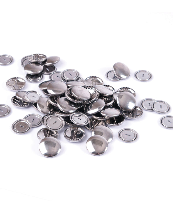 Hemline Self Cover Brass Silver Buttons - 29mm x 10 - Hobby & Crafts