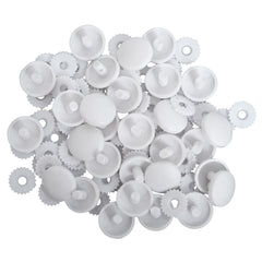 Hemline Self Cover Nylon White Buttons  - 11mm x 100 - Hobby & Crafts