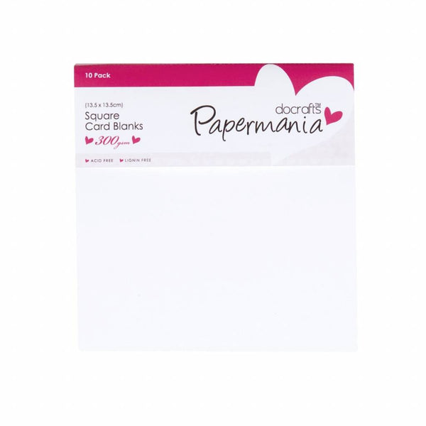 Papermania Blanks Cards Envelopes Pack Square White 13.5cm x 13.5cm Crafts Pack Of 10