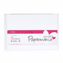 50 x Papermania Blank A6 Cards Envelopes White Rectangular Shaped 10.5cmx14.8cm Cardmaking Crafts
