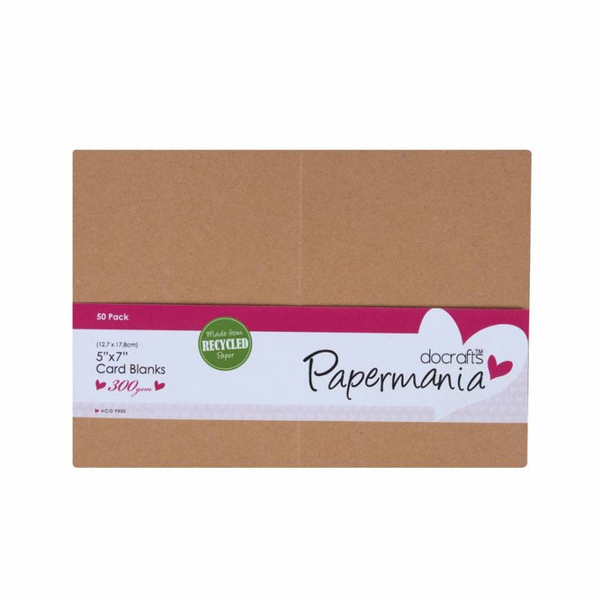 50 x Papermania Blank Cards Envelopes Pack Rectangular Recycled 12.7cmx17.8cm Cardmaking Crafts
