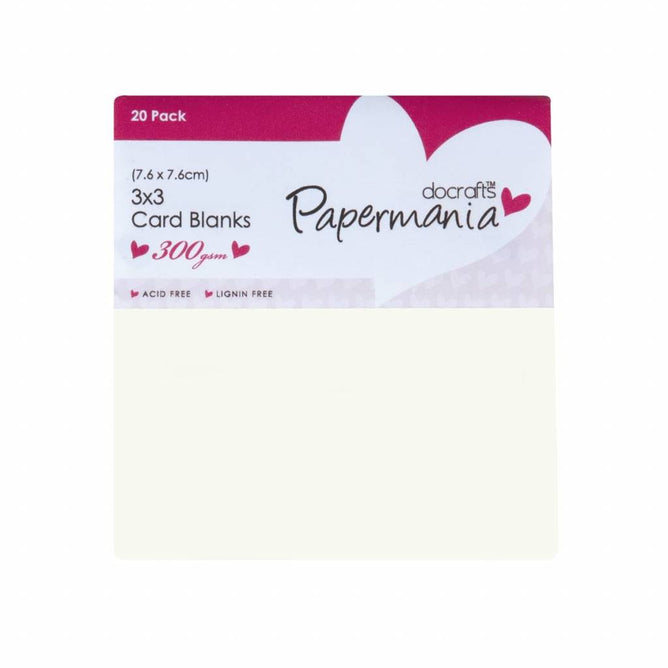 20 x Papermania Blank Cards Envelopes Pack Square Cream 7.6cmx7.6cm Cardmaking