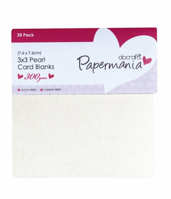 20 x Papermania Blank Cards Envelopes Pack Square Pearlised Cream 7.6cm x 7.6cm