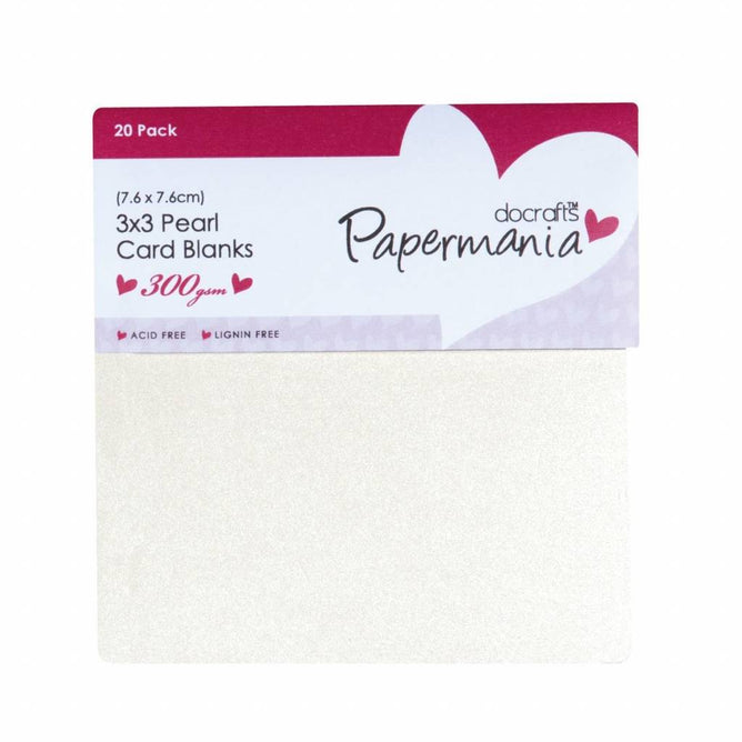 20 x Papermania Blank Cards Envelopes Pack Square Pearlised Cream 7.6cm x 7.6cm