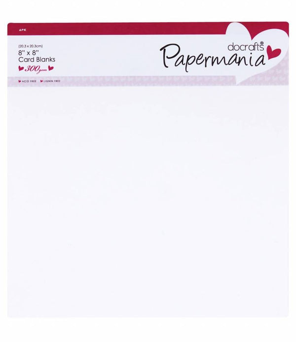 6 x Papermania Blank Cards Envelopes Pack Square Shaped White 20.3cm x 20.3cm Card Making Crafts