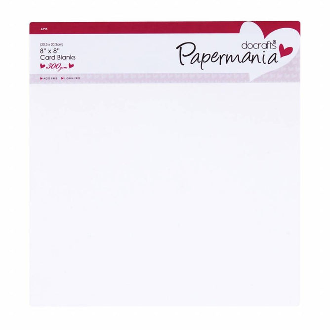 6 x Papermania Blank Cards Envelopes Pack Square Shaped White 20.3cm x 20.3cm Card Making Crafts