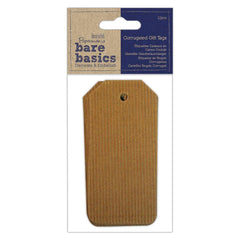 Papermania Bare Basics 12 Corrugated Gift Tags 50mm x 108mm Scrapbooking Crafts