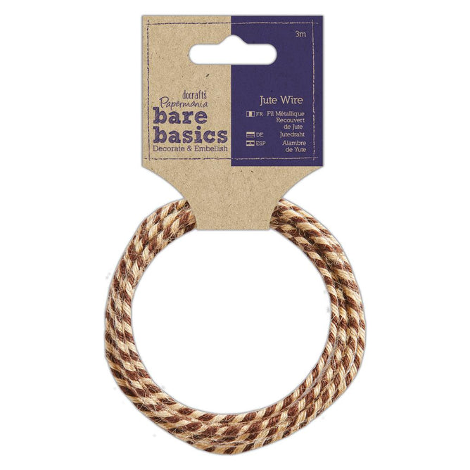 Papermania Bare Basics Two Tone Stripy Jute Wire Home Decoration Accessories 3m